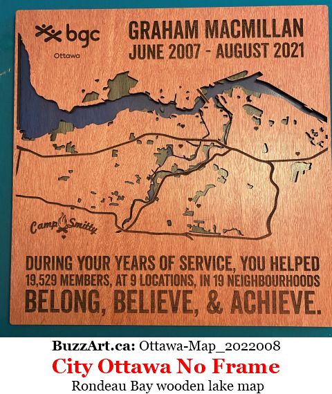 Rondeau Bay wooden lake map